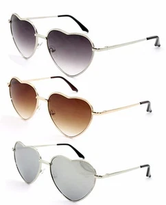 Heart Shape Sunglasses Metal Frame High Quality Spring Hinged UV Protected - Picture 1 of 9