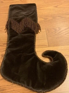 Botas de Elfo MARRÓN NAVIDAD medias con cuentas de semillas de ámbar borde 18" de alto pre-propulsadas - Imagen 1 de 6