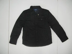 POLO RALPH LAUREN Black Warm INSULATED JACKET Button-Up Hike Coat Kid YOUTH 6/XS - Picture 1 of 7