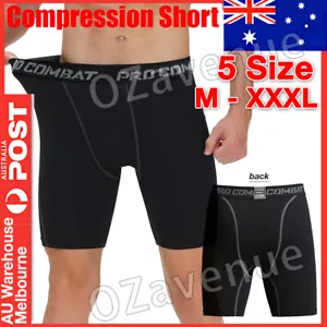 Men Sports Compression Shorts Pants Fitness Under Skin Base Layer Tights Pant OZ - Picture 1 of 8