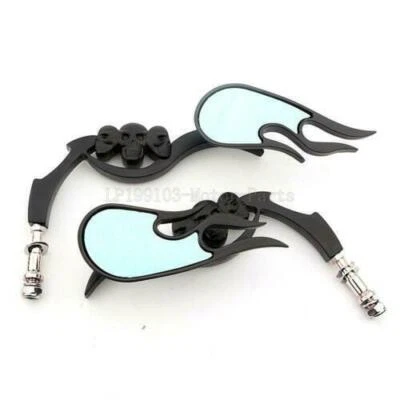 Espejo de motocicleta Flame Skull para Harley Davidson Sportster Road Glide King Dyna Foto 1 de 4