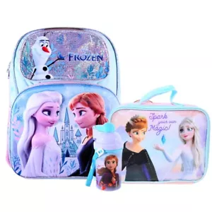 Frozen 16" Large School Backpack Bundle with Lunch Bag and Water Bottle - Picture 1 of 11