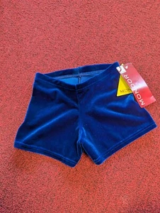 Mondor Blue Velvet Shorts For Dance Cheer Ice Skating New Girls sizes - Picture 1 of 4