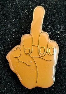 Vintage Middle Finger Lapel Pin Adult Humor Gold Tone Hat Pin - Picture 1 of 1