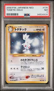 PSA 7 Near MINT 2000 Pokemon Japanese Neo Genesis Togetic Holo Rare #176 - Picture 1 of 2
