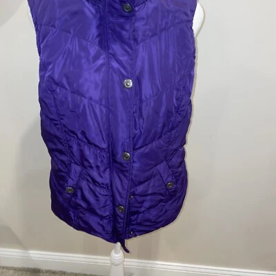 Vest Green Tea Women Sherpa Lined Purple Full Zipper Snaps Pockets Size Medium - Image 1 of 4