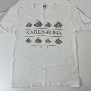 Vintage Kailua Kona Hawaii Fish T-Shirt Anvil Womens Single Stitch Size Medium - Picture 1 of 11