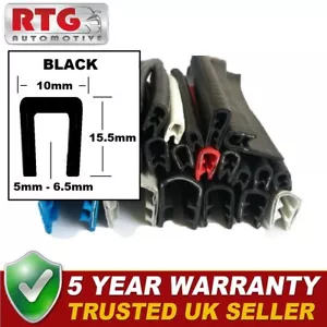 Universal Black Edge Edging Protector Strip Seal Per Metre Glass Metal Wood #23 - Picture 1 of 2