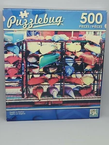 Sealed PUZZLEBUG 500 Piece Jigsaw Puzzle - Bright & Colorful: Kayaks on Shelves  - Picture 1 of 4