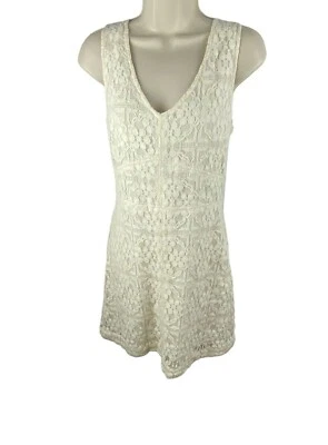 Hollister Women's Vintage Beige Lace-Up Open Corset Back Mini Dress Size 5 - Image 1 of 4
