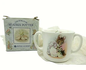 Royal Albert BEATRIX POTTER 1980's 2-Handle HUG-A-MUG Two Handle MOUSE - Picture 1 of 7