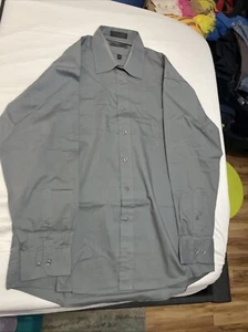 OLEG CASSINI MEN’S SINGLE NEEDLE TAILORING LONG SLEEVE SHIRT - SZ 16-32/34 - Picture 1 of 9