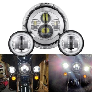 7" LED Headlight & 4.5" Passing Lights For Honda Shadow ACE 1100 VT1100C2 750 - Picture 1 of 12