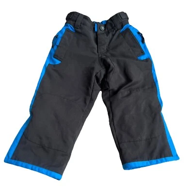 Pantalones de Nieve Gap Niños Talla XXS 3 Forrados de Vellón Esquí Invierno Cintura Elástica Negro Azul Foto 1 de 4