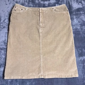 Duck Head Women's Beige Corduroy Skirt Size 16 Fine Wale Pencil Skirt - Picture 1 of 8