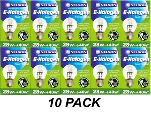 10 x 28W Clear Fancy Round Light Globes Bulbs Lamps Screw E27 Warm White Halogen - Picture 1 of 4
