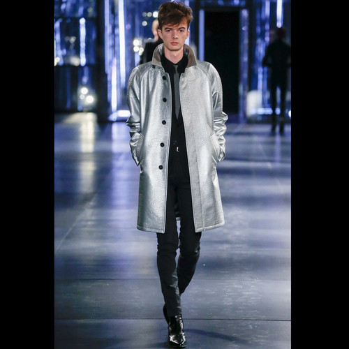 SAINT LAURENT (YSL) Giacca uomo Saint Laurent autunno 2015 argento metallizzato taglia IT 48 US 38 L