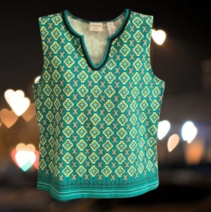 Covington Women's Sleeveless Stretch Top Blouse Green Size S - Imagen 1 de 12