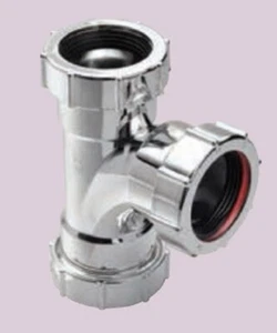MULTIKWIK WP129C CHROME 40MM COMPRESSION WASTE 92.5 DEGREE TEE