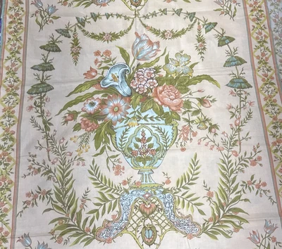 Vintage "Les Exotiques" Waverly Schumacher Urn Peach Cotton BTPanel 26" #28 - Image 1 of 4