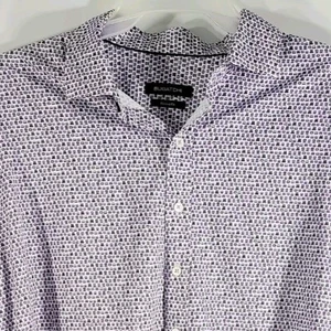 Bugatchi Button Shirt Mens XL Computers All Over Pattern Long Sleeve Classic Fit - Picture 1 of 14