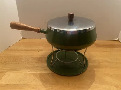 Vtg. ( MCM) Avocado Green Fondue Pot  - Image 1 of 4