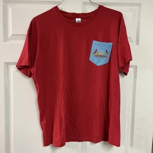 St Louis Cardinals Red Short Sleeve T-Shirt  XL with Blue Logo Front Pocket used - Picture 1 of 4