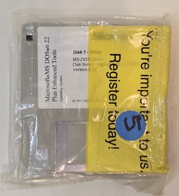 1994 Microsoft MS-DOS 6.22 Plus Enhanced Tools 3.5" Disks Sealed - Image 1 of 4