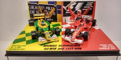 SET 2 AUTO 1:43 SCHUMACHER PRIMA ULTIMA VITTORIA BENETTON B192 1992 FERRARI... - Immagine 1 di 4
