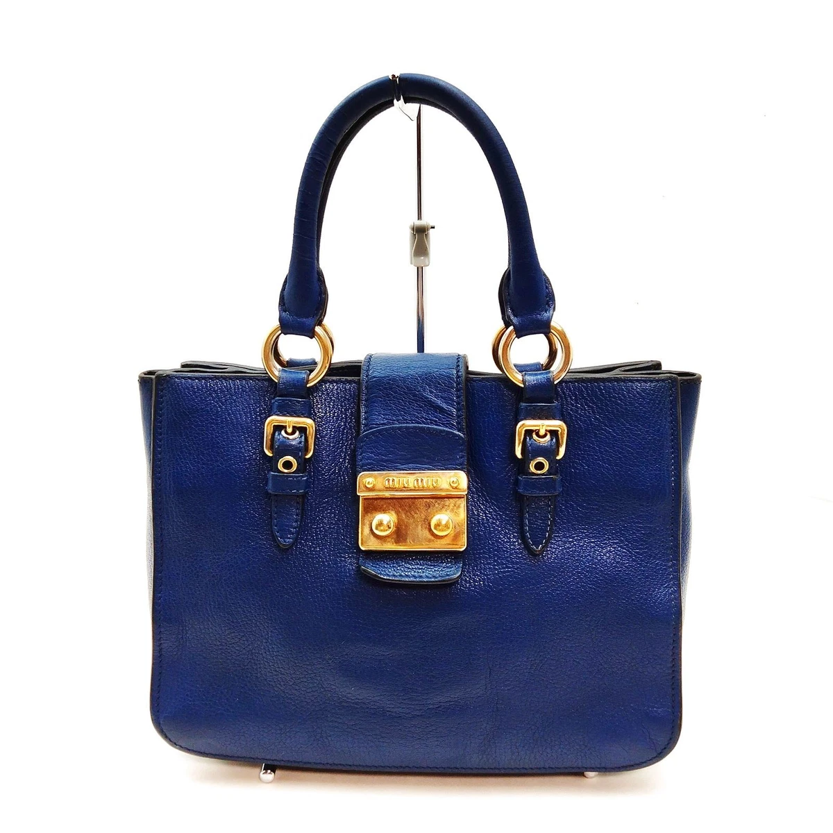 Blue Leather Exterior Miu Miu Bags & Handbags for Women for sale