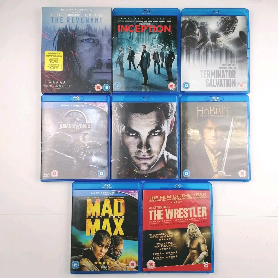 Blu-ray Lot Mixed Films 8 Movies Inception Terminator Star Trek Hobbit Mad Max - Image 1 of 4