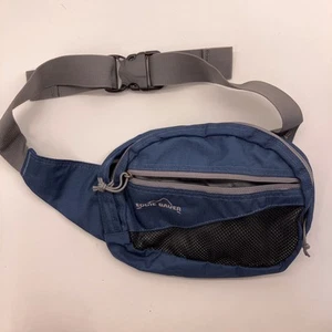 Eddie Bauer blue nylon fanny pack organizer many pockets 7" x 9" - Picture 1 of 6