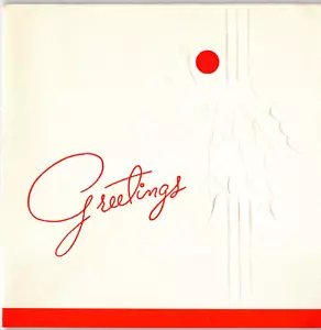1944 Vintage Christmas Card & Envelope "Greetings" National Greeting Detroit - Picture 1 of 6