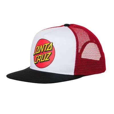 Santa Cruz CLASSIC DOT Skateboard Snapback Trucker Hat ROJO/BLANCO/NEGRO Foto 1 de 3