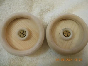 2 WOODEN INCENSE HOLDERS / HOLDS 5 DIFF SIZES / 3" DIAMETER / FOR INCENSE LOVER! - Picture 1 of 4