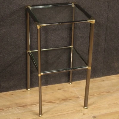 Table basse moderne vintage 20ème siècle meuble de design métal verre de salon - Photo 1/4