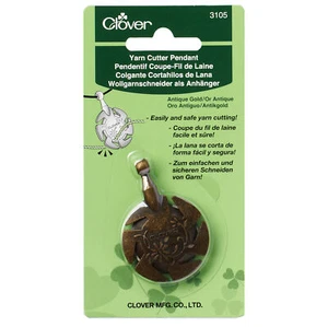 Clover Antique Gold Yarn Cutter Pendant - Picture 1 of 1