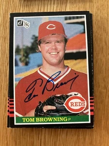 Reds Tom Browning signed 1985 Donruss card - Picture 1 of 3