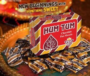HUM TUM Chocolate -SWEET Supari - 24 Sachets Per Box. (Sweet Betal Nuts)