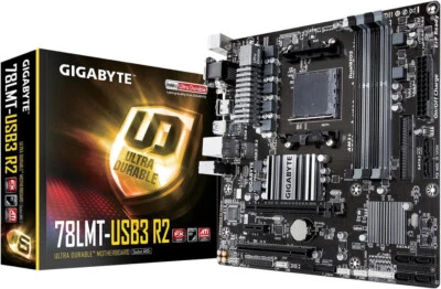 NEW GIGABYTE GA-78LMT-USB3 R2 USB 3.1 HDMI DDR3 AM3+ AMD Micro ATX Motherboard - Image 1 of 4