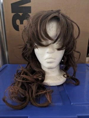 Long brown wavy wig cosplay Moeka Kiryu Steins Gate Naruto Demon Slayer Jujutsu - Image 1 of 4