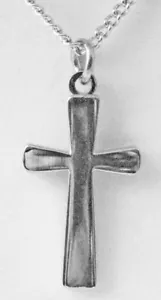 Silver Plated Cross Pendant Necklace (Medium) - EB6123 Ideal Gift Item - Picture 1 of 2