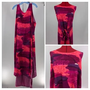 Vintage 60s Hawaiian Beach Wrap Dress Hand Screen Print Art Aloha Hippie Boho OS - Picture 1 of 9