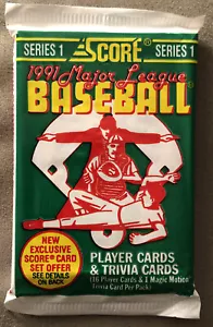 1991 Score Pack Dave Hollins Phillies Rookie RC (Top) Tom Glavine Braves (Back) - Picture 1 of 2