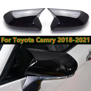 For 2018 2019 2020 2021-2022 Toyota Camry Gloss Black Side Mirror Covers Overlay - Picture 1 of 16