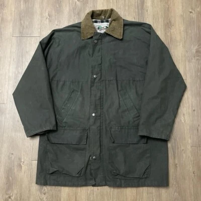 Trench Jacket Mediano Forrado a Cuadros Verde Bosque Colección Country Calidad Vintage Foto 1 de 4