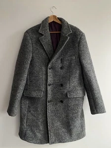 Abrigo Chaqueta Larga Duchamp London Lana Doble Pecho Hombre Gris XL Extra Grande - Imagen 1 de 16