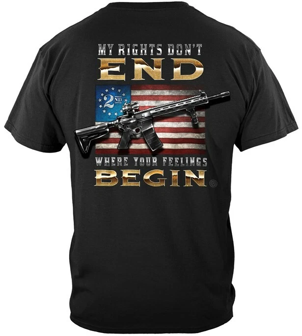 2nd Amendment Shirt My Rights Don't End Where your Feelings Begin American Flag - Image 1 of 3