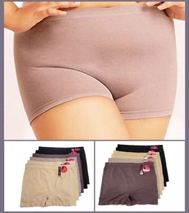 Plus Women Soft Stretch Seamless Boyshorts Boxer Panties Underwear One Free Size - Picture 1 of 12