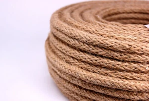 Textilkabel, Jute-10, Natürlich, 2-Adrig 0,75mm2, H03VV-F- 50m - Bild 1 von 3